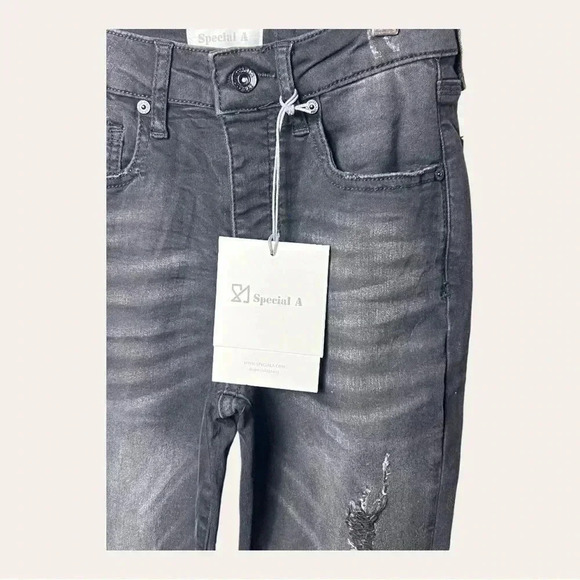 1209. SPECIAL A DENIM JEANS DISTRESSED BLACK IN COLOR‎ SIZE 1 (JUNIORS) - Picture 8 of 13